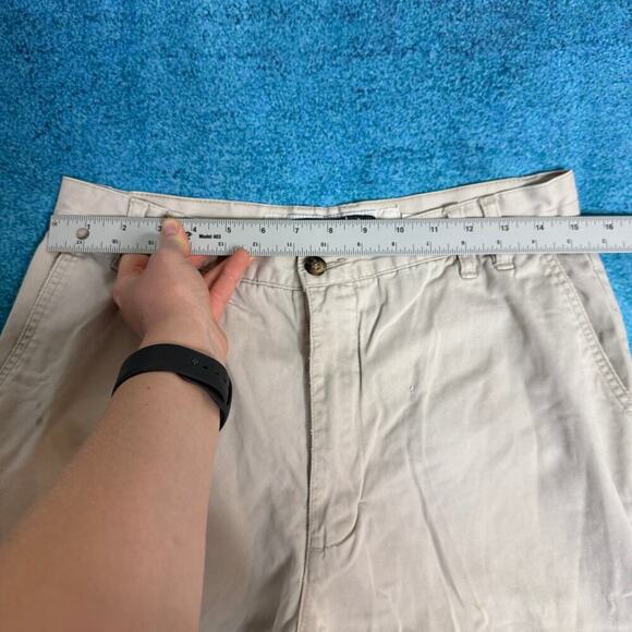 VTG Anchor Blue Baggy Chino Pants 33x32 Tan (Fits 30x28.5) Skater Y2K - Picture 4 of 16